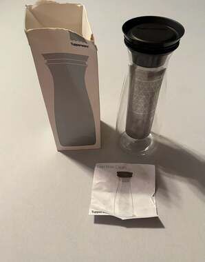 New Never Used Tupperware Cold Brew Carafe Black Clear